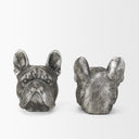 Bruno Set of 2 5L x 5W Silver American Bulldog Bookends - Default Title