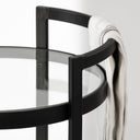 Eleonore Black Metal Frame Two-Tier wGlass Shelves Bar Cart - Default Title