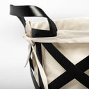 Liya 18L x 15W Black Metal Basket with Cream Fabric Liner - Default Title