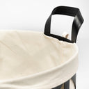 Liya 18L x 15W Black Metal Basket with Cream Fabric Liner - Default Title