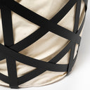 Liya 18L x 15W Black Metal Basket with Cream Fabric Liner - Default Title