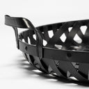 Lito Set of 2 Black Woven Metal Round Serving Trays - Default Title