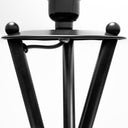 Ambrose 200L x 200W x 618H Black Metal WWhite Fabric Shade Floor Lamp - Default Title