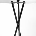 Ambrose 200L x 200W x 618H Black Metal WWhite Fabric Shade Floor Lamp - Default Title