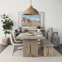 Barrow I Beige Fabric Wrap Black Metal Frame Dining Chair - Default Title