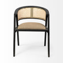 Tabitha I Black Wooden Frame Linen Wrap Seat Dining Chair - Default Title