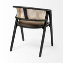 Tabitha I Black Wooden Frame Linen Wrap Seat Dining Chair - Default Title