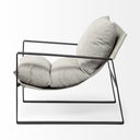 Guilia Frost Gray With Metal Frame Sling Accent Chair - Default Title