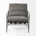 Leonidas 285L x 295W x 340H Grey Fabric Wrap Black Metal Frame Accent Chair - Default Title