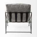 Leonidas 285L x 295W x 340H Grey Fabric Wrap Black Metal Frame Accent Chair - Default Title