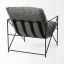 Leonidas 285L x 295W x 340H Grey Fabric Wrap Black Metal Frame Accent Chair - Default Title