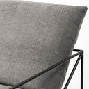 Leonidas 285L x 295W x 340H Grey Fabric Wrap Black Metal Frame Accent Chair - Default Title
