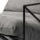 Leonidas 285L x 295W x 340H Grey Fabric Wrap Black Metal Frame Accent Chair - Default Title