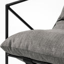 Leonidas 285L x 295W x 340H Grey Fabric Wrap Black Metal Frame Accent Chair - Default Title