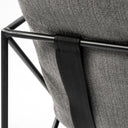 Leonidas 285L x 295W x 340H Grey Fabric Wrap Black Metal Frame Accent Chair - Default Title