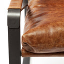 Hornet I 270L x 350W x 360H Brown Leather Unibody Seat w Black Metal Frame Accent Chair - Default Title