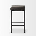 Givens 2425H Seat Height Black Wood Seat Black Frame Stool - Default Title
