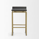 Givens 2425H Seat Height Brown Wood Seat Gold Metal Frame Stool - Default Title