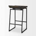 Givens 2425H Seat Height Black Wood Seat Black Frame Stool - Default Title
