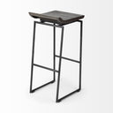 Givens 3025H Seat Height Black Wood Seat Black Metal Base Stool - Default Title