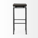 Givens 3025H Seat Height Black Wood Seat Black Metal Base Stool - Default Title