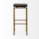 Givens 3025H Seat Height Brown Wood Seat Gold Metal Base Stool - Default Title