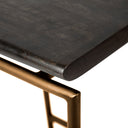 Givens 3025H Seat Height Brown Wood Seat Gold Metal Base Stool - Default Title