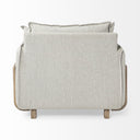 Roy II Frost Gray Upholstered and Brown Wood Frame Arm Chair - Default Title