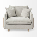 Roy II Frost Gray Upholstered and Brown Wood Frame Arm Chair - Default Title