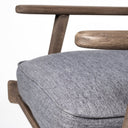 Olympus V Castlerock Grey Fabric Wrapped Brown Wooden Frame Accent Chair - Default Title