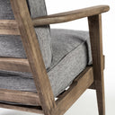 Olympus V Castlerock Grey Fabric Wrapped Brown Wooden Frame Accent Chair - Default Title