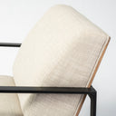 Stamford Light Beige Upholstered Seat w Wood Back Metal Frame Accent Chair - Default Title