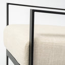 Stamford Light Beige Upholstered Seat w Wood Back Metal Frame Accent Chair - Default Title