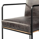 Stamford 40 Total Height Black Leather Seat w Wood Back Metal Frame Bar Stool - Default Title