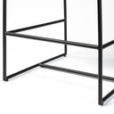 Stamford 36 Total Height Black Leather Seat w Wood Back Metal Frame Counter Stool - Default Title