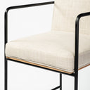 Stamford 36 Total Height Light Beige Upholstered Seat w Wood Back Metal Frame Counter Stool - Default Title