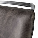Kavalan 335 Total Height Ebony Leather Seat Black Metal Frame Counter Stool - Default Title