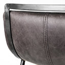 Kavalan 335 Total Height Ebony Leather Seat Black Metal Frame Counter Stool - Default Title