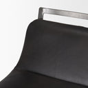 Kavalan 375 Total Height Ebony Leather Seat Black Metal Frame Bar Stool - Default Title