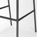 Kavalan 375 Total Height Ebony Leather Seat Black Metal Frame Bar Stool - Default Title