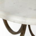 Reinhardt II 20 Round Glass Top Metal and Marble Detail EndSide Table - Default Title