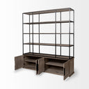 Braxton I Light Brown Wood and Iron Three Shelf Shelving Unit 815L x 185W x 90 - Default Title