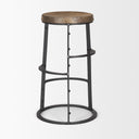 Neo 263 Seat Height Brown Wood Seat Black Metal Frame Stool - Default Title