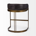 Hollyfield II Black Leather Seat Gold Metal Base Counter Stool - Default Title