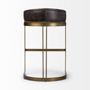 Hollyfield II Black Leather Seat Gold Metal Base Bar Stool - Default Title