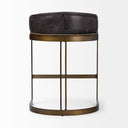 Hollyfield II Black Leather Seat Gold Metal Base Counter Stool - Default Title