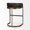 Hollyfield II Black Leather Seat Gold Metal Base Bar Stool - Default Title