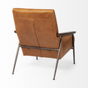 Grosjean Brown Leather Wrap Metal Frame Accent Chair - Default Title