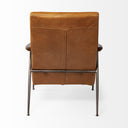 Grosjean Brown Leather Wrap Metal Frame Accent Chair - Default Title