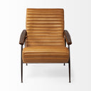 Grosjean Brown Leather Wrap Metal Frame Accent Chair - Default Title